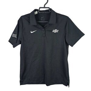 Womens Nike Black OSU Polo Shirt Short Sleeve Polyester Oklahoma State Size S